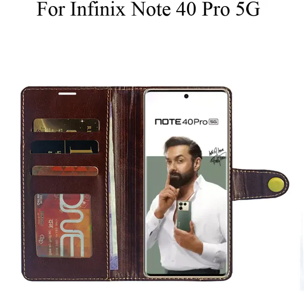 Beige_Premium_Flip_Cover_For_Infinix_Note_40_Pro_5G