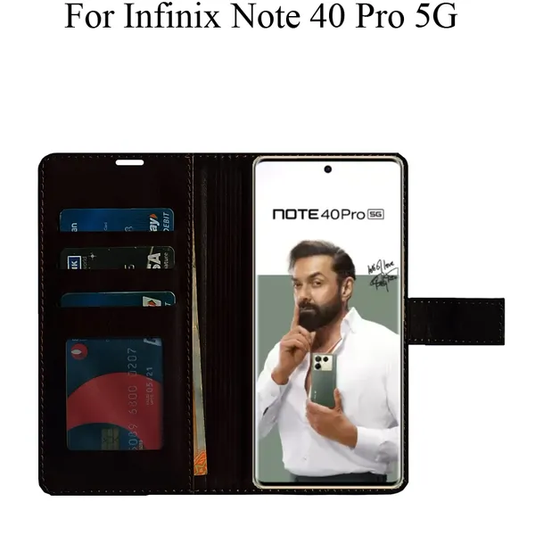 Brown_Premium_Flip_Cover_For_Infinix_Note_40_Pro_5G