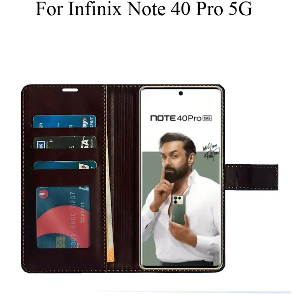 Brown_Premium_Flip_Cover_For_Infinix_Note_40_Pro_5G