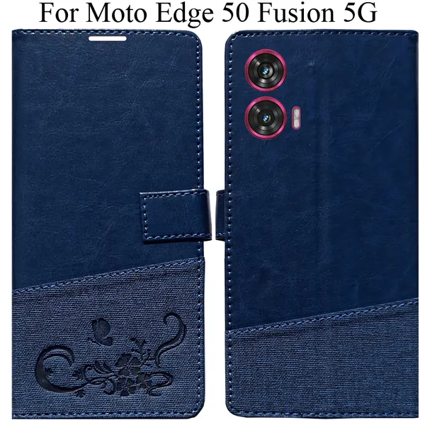 Blue_Premium_Flip_Cover_For_Moto_Edge_50_Fusion_5G