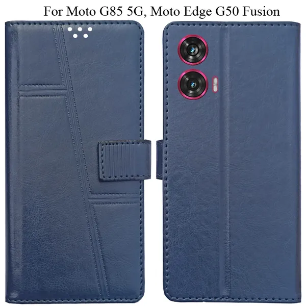 Blue_Premium_Flip_Cover_For_Moto_G85_5G,_Moto_Edge_50_Fusion_5G