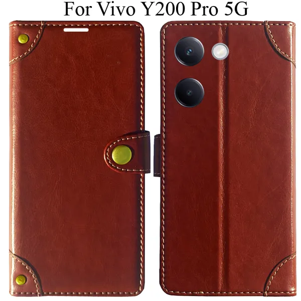 Brown_Premium_Flip_Cover_For_Vivo_Y200_Pro_5G