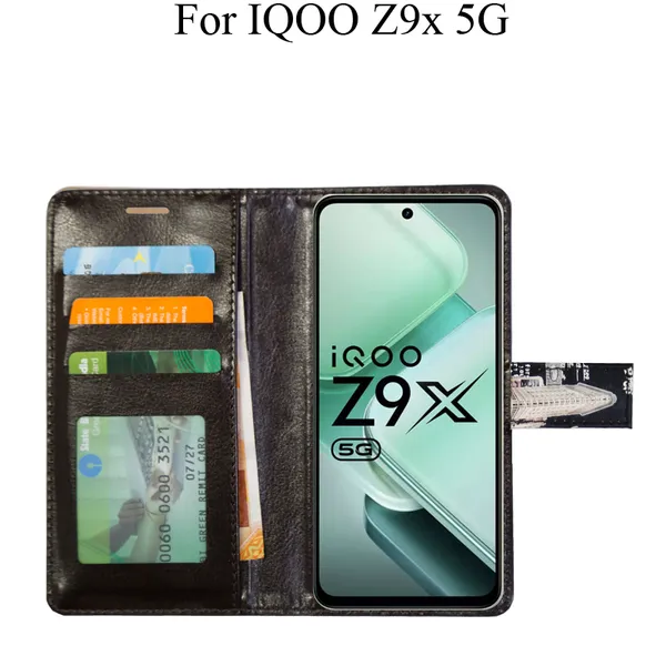 Black_Premium_Flip_Cover_For_Iqoo_Z9X_5G