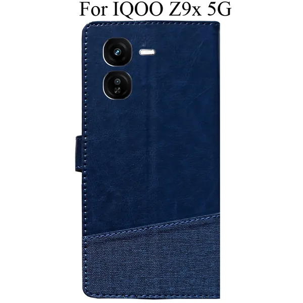 Blue_Premium_Flip_Cover_For_Iqoo_Z9X_5G