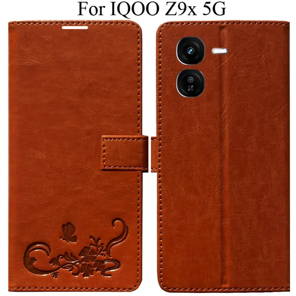 Orange_Premium_Flip_Cover_For_Iqoo_Z9X_5G