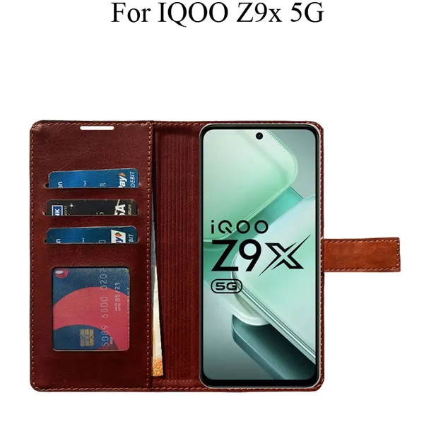 Orange_Premium_Flip_Cover_For_Iqoo_Z9X_5G