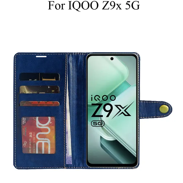 Blue_Premium_Flip_Cover_For_Iqoo_Z9X_5G