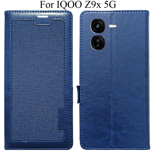 Blue_Premium_Flip_Cover_For_Iqoo_Z9X_5G