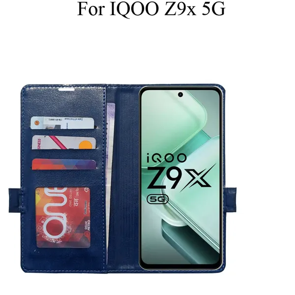 Blue_Premium_Flip_Cover_For_Iqoo_Z9X_5G