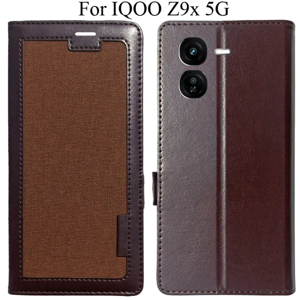 Brown_Premium_Flip_Cover_For_Iqoo_Z9X_5G