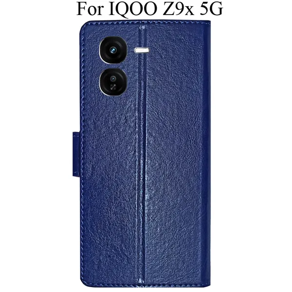 Blue_Premium_Flip_Cover_For_Iqoo_Z9X_5G