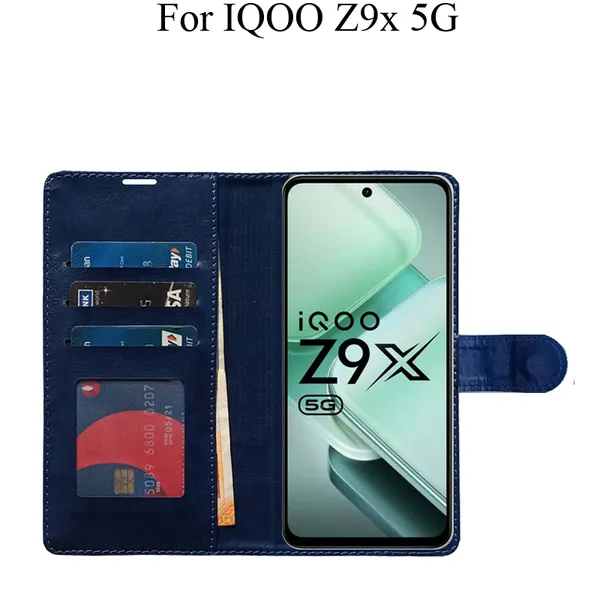 Blue_Premium_Flip_Cover_For_Iqoo_Z9X_5G