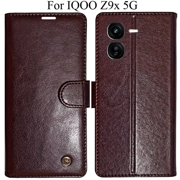 Beige_Premium_Flip_Cover_For_Iqoo_Z9X_5G