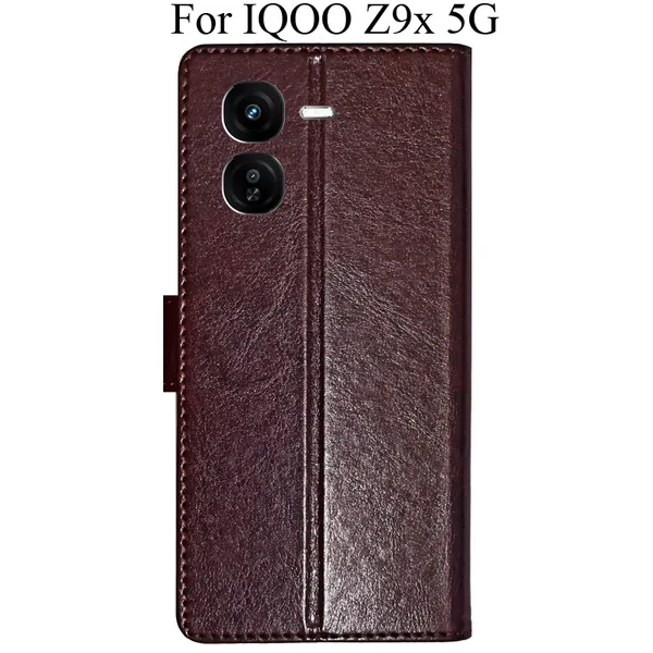 Beige_Premium_Flip_Cover_For_Iqoo_Z9X_5G