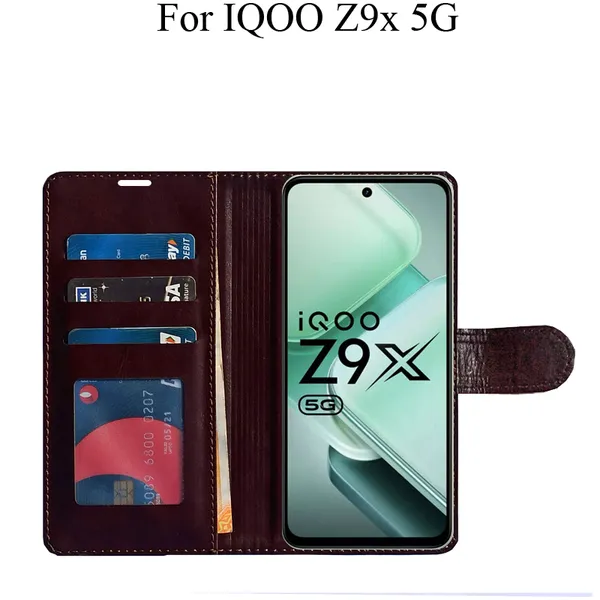 Beige_Premium_Flip_Cover_For_Iqoo_Z9X_5G