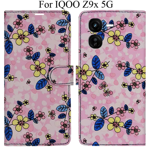 Pink_Premium_Flip_Cover_For_Iqoo_Z9X_5G