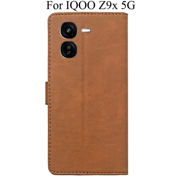 Brown_Premium_Flip_Cover_For_Iqoo_Z9X_5G