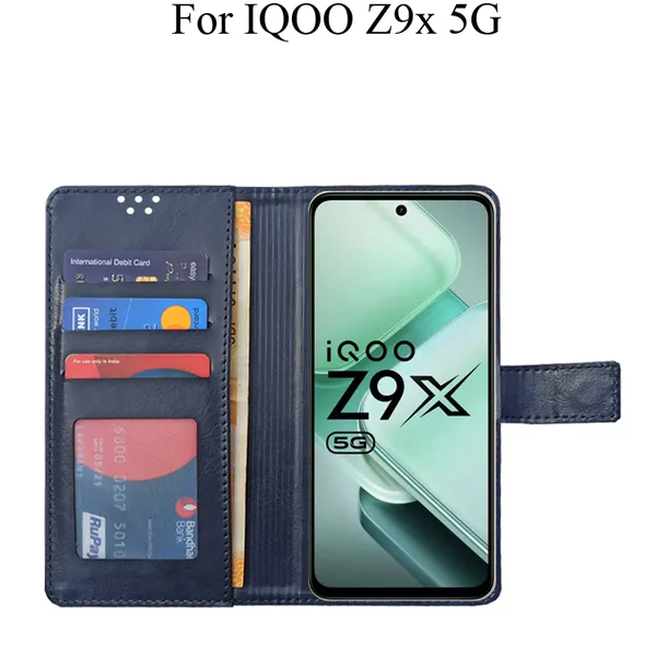 Blue_Premium_Flip_Cover_For_Iqoo_Z9X_5G