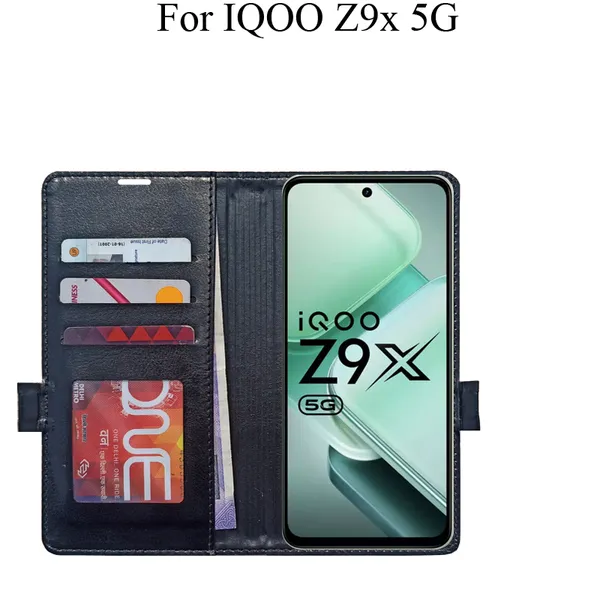 Black_Premium_Flip_Cover_For_Iqoo_Z9X_5G