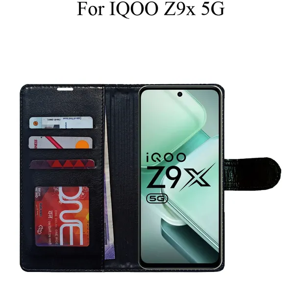 Black_Premium_Flip_Cover_For_Iqoo_Z9X_5G