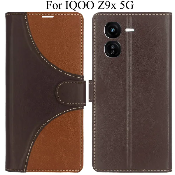 Brown_Premium_Flip_Cover_For_Iqoo_Z9X_5G