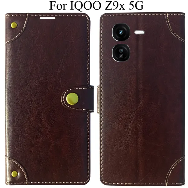 Beige_Premium_Flip_Cover_For_Iqoo_Z9X_5G