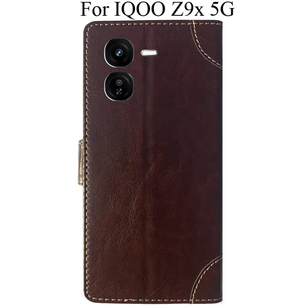 Beige_Premium_Flip_Cover_For_Iqoo_Z9X_5G