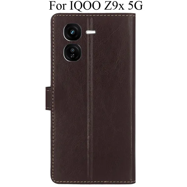 Brown_Premium_Flip_Cover_For_Iqoo_Z9X_5G