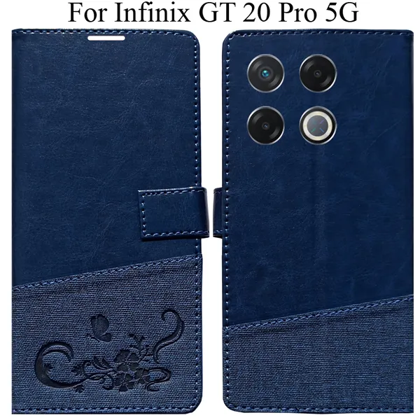 Blue_Premium_Flip_Cover_For_Infinix_Gt_20_Pro_5G