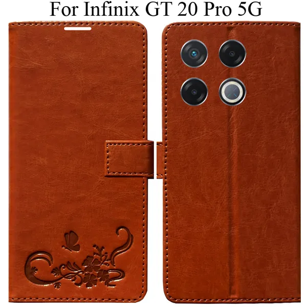 Orange_Premium_Flip_Cover_For_Infinix_Gt_20_Pro_5G