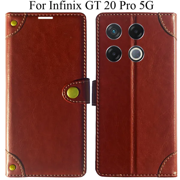 Brown_Premium_Flip_Cover_For_Infinix_Gt_20_Pro_5G