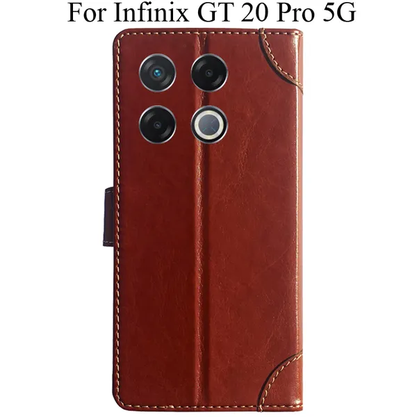 Brown_Premium_Flip_Cover_For_Infinix_Gt_20_Pro_5G