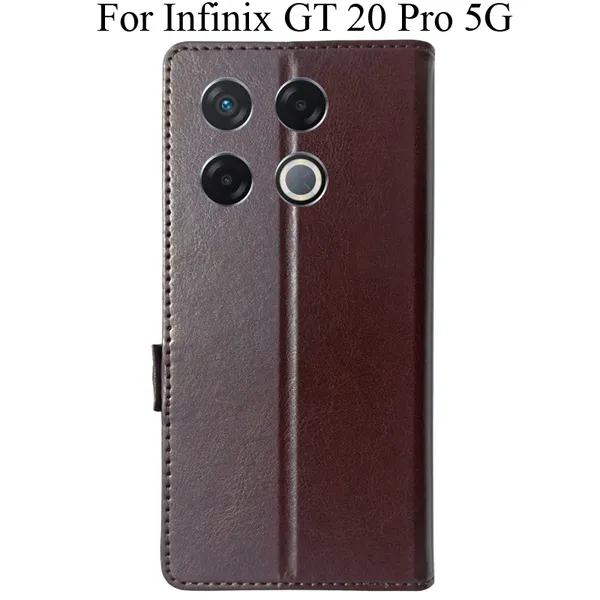 Brown_Premium_Flip_Cover_For_Infinix_Gt_20_Pro_5G