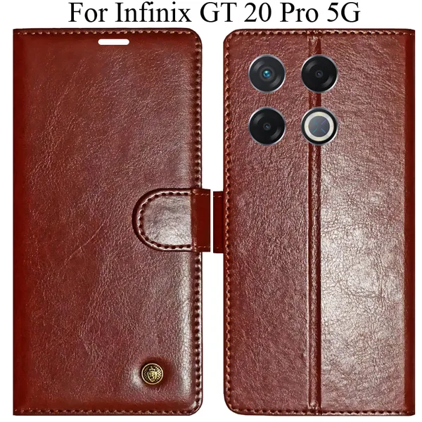 Brown_Premium_Flip_Cover_For_Infinix_Gt_20_Pro_5G