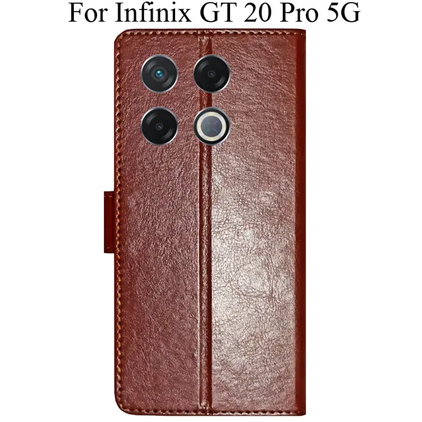 Brown_Premium_Flip_Cover_For_Infinix_Gt_20_Pro_5G