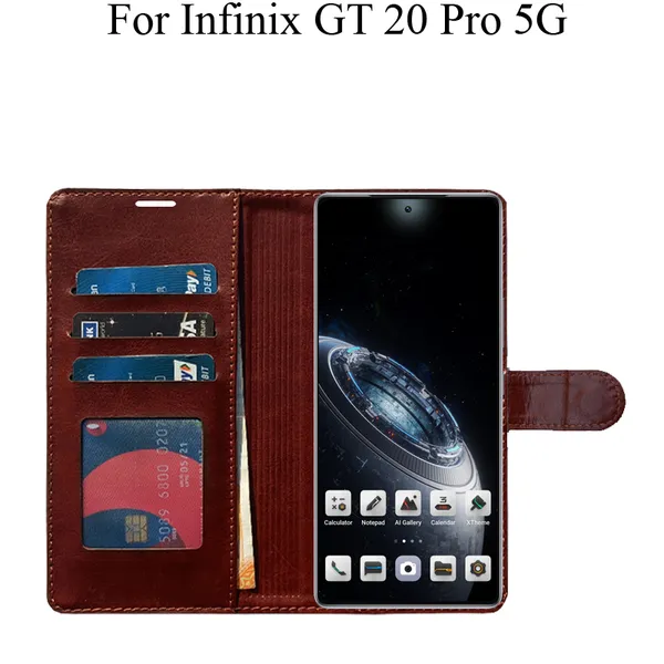 Brown_Premium_Flip_Cover_For_Infinix_Gt_20_Pro_5G