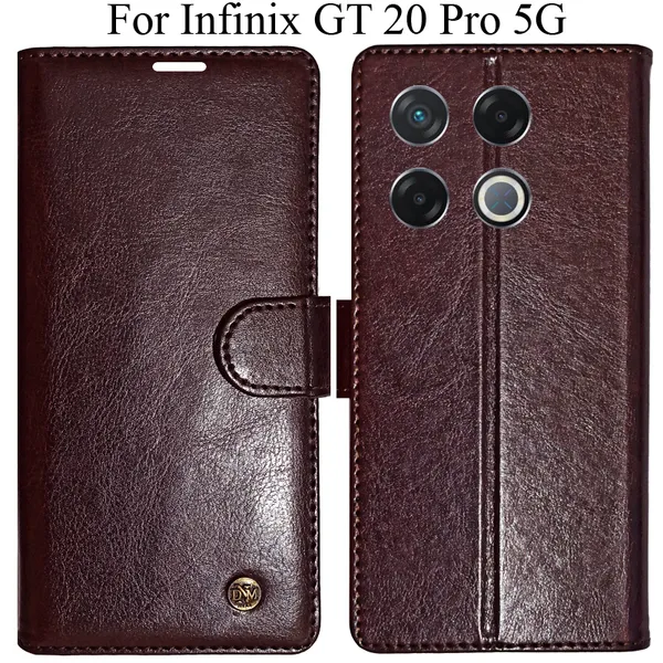 Beige_Premium_Flip_Cover_For_Infinix_Gt_20_Pro_5G