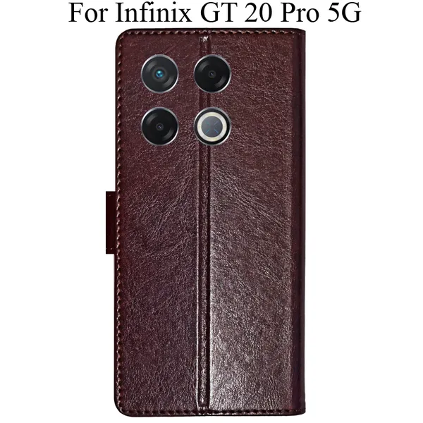 Beige_Premium_Flip_Cover_For_Infinix_Gt_20_Pro_5G