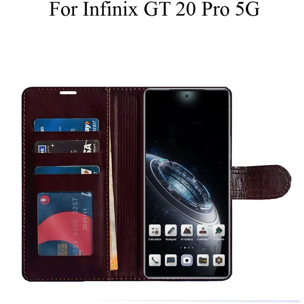 Beige_Premium_Flip_Cover_For_Infinix_Gt_20_Pro_5G