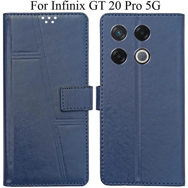 Blue_Premium_Flip_Cover_For_Infinix_Gt_20_Pro_5G
