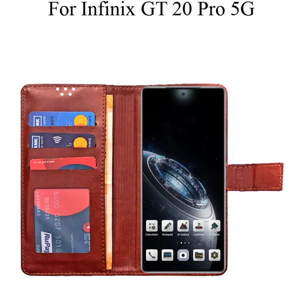 Brown_Premium_Flip_Cover_For_Infinix_Gt_20_Pro_5G