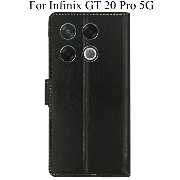 Black_Premium_Flip_Cover_For_Infinix_Gt_20_Pro_5G