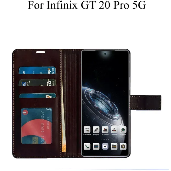 Brown_Premium_Flip_Cover_For_Infinix_Gt_20_Pro_5G