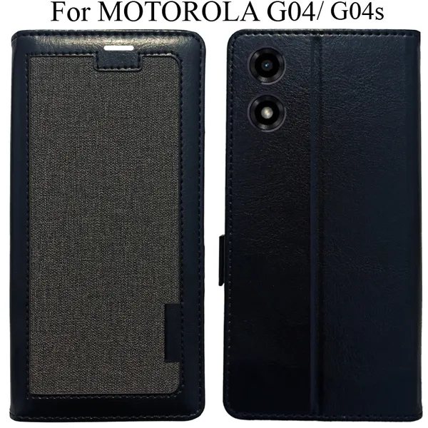 Black_Premium_Flip_Cover_For_Motorola_G04_Moto_G04S