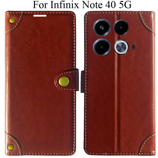 Brown_Premium_Flip_Cover_For_Infinix_Note_40_5G