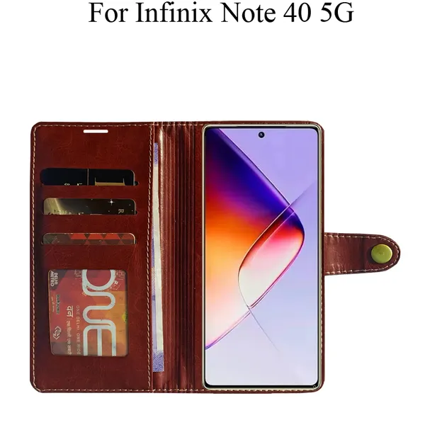 Brown_Premium_Flip_Cover_For_Infinix_Note_40_5G