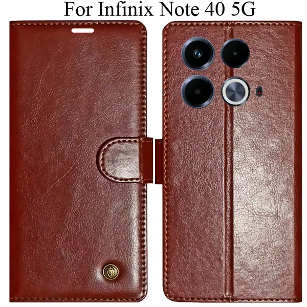 Brown_Premium_Flip_Cover_For_Infinix_Note_40_5G