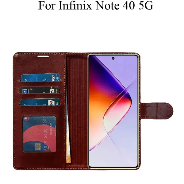 Brown_Premium_Flip_Cover_For_Infinix_Note_40_5G