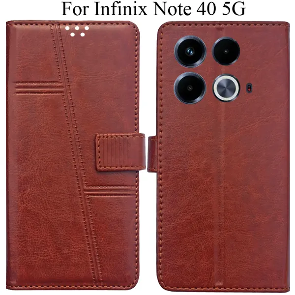 Brown_Premium_Flip_Cover_For_Infinix_Note_40_5G