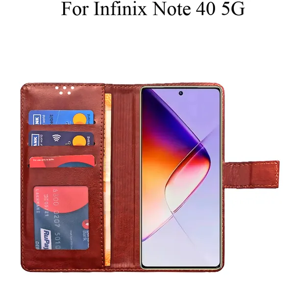 Brown_Premium_Flip_Cover_For_Infinix_Note_40_5G